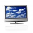 blue cloudy sky on flat screen tv