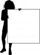 Female holding blank sign