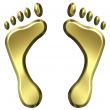 3D Golden Foot Prints