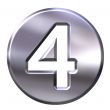 3D Silver Framed Number 4