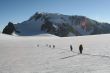 group of mountaineers on a glacier