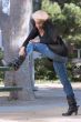 girl in jeans and boots