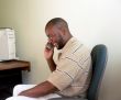 african american man on cellphone