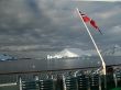 Cruise ship and flag