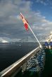 Cruise ship and flag