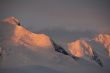 Sunset highlights on steep mountain ridges