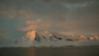 Sunset highlights on steep mountain ridges
