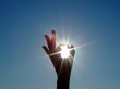 Silhouette of a female hand