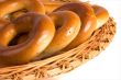 Bagels on wicker plate