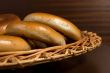 Bagels on wicker plate