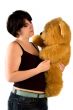 young pretty lady with teddybear
