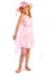girl standing in pink dress