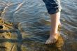 barefoot in water
