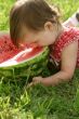 Girl eating watermelon