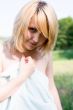 Attractive girl cover your body by towel on nature