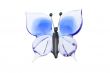 Glass blue butterfly isolated on white