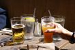 Glasses of beer and water