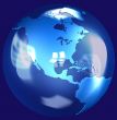 Blue Glass Earth Globe