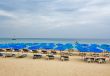 beach chairs and umbrellas