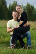 Young man and the woman on the nature