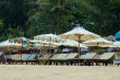 beach chairs and umbrellas