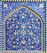 tiled background, oriental ornaments from Isfahan Mosque, Iran