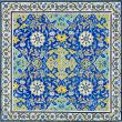 tiled background, oriental ornaments from Isfahan Mosque, Iran