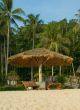 beach chairs at tropical resort