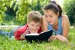 Mum and the son reads