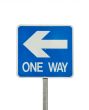 one way traffic sign isolated