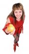 The girl with a pear