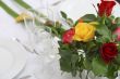 flower decoration on dinner table