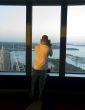 man using telescope