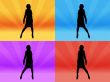 Girl silhouette, disco,party