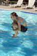 Girl jumping in the pool