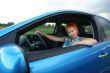 Young woman in a car