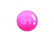 Red aqua button with number one