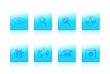  Blue business icons with shapes