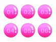  Six red numbered buttons,vector,icons