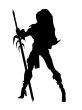  Black girl silhouette, vector