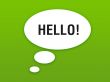 green wallpaper with talking bubble