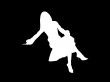 White woman silhouette and black background