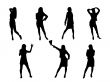 Black fashion sexy girls silhouettes,business