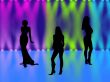  Black girls silhouettes in night club