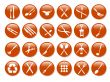 Many brown kitchen icons