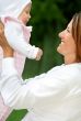 happy mother with baby
