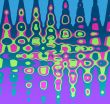 Abstraction with blue and pink colors