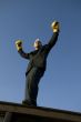 Punk Businessman with Boxing Gloves Claims Victory