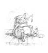 old cat with mouse