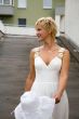 blond woman in a white dress